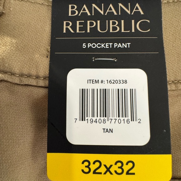New with tags- Men’s  32x32 Banana Republic Tan Trouser/jeans  5 pocket pants - Picture 4 of 4
